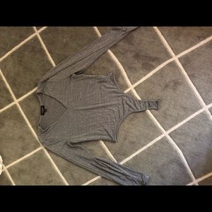 Grey long sleeve bodysuit